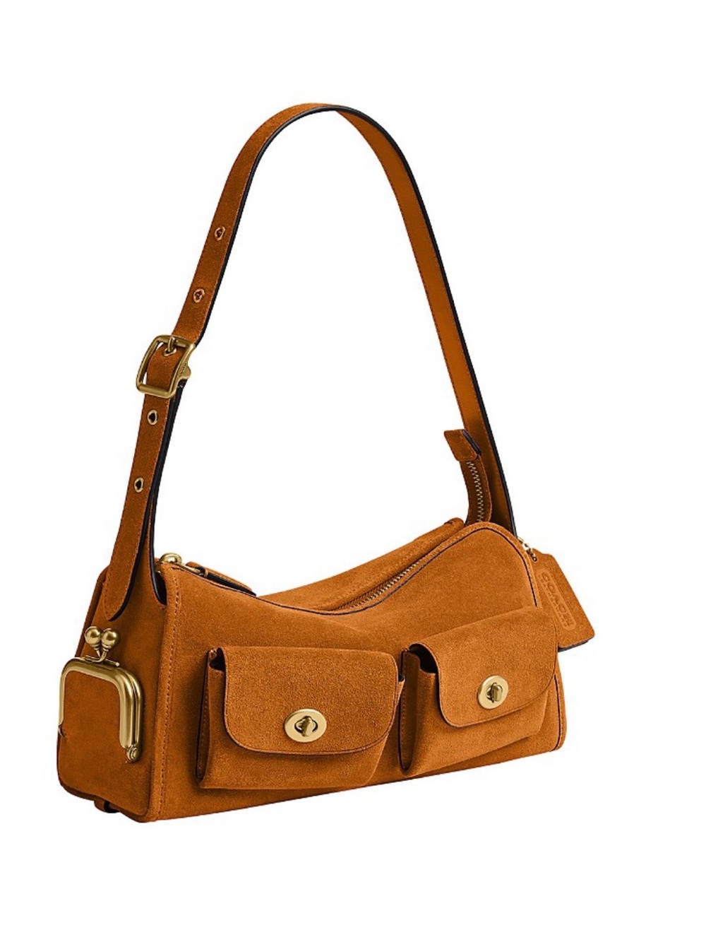Coach Suede Haversak 27  Marigold - Picture 3 of 3